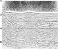 Figure 4.5-23  Wraparound effect in frequency-wavenumber migration: The input stacked section is shown in Figure 4.2-15a and the desired migration using the phase-shift method is shown in Figure 4.2-15b.