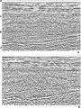 Figure 7.0-15  (a) A CMP-stacked section derived from common-cell gathers along an inline from a 3-D marine survey (the same section as in Figure 7.0-12a); (b) the same inline section as in (a) after 3-D poststack time migration.