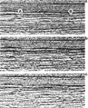 Figure 4.0-14  (a) A portion of a migrated CMP stack; note the subtle undermigration at fault locations A and B caused by the use of a dip-limited algorithm; (b) same data set but migrated with an algorithm with no dip limitation; note the subtle overmigration most likely due to erroneously too high velocities; (c) same data set migrated with the same algorithm as in (b) but with velocities adjusted to prevent overmigration.