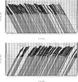 Figure 3.4-40  First-break picks associated with the data shown in Figure 3.4-39. The top and the bottom plots correspond to the left- and right-hand of the split-spread geometry. The results of the refraction statics solution based on these picks are shown in Figures 3.4-41 to 3.4-43.