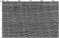 Figure 10.3-7  The Offshore Australia line: depth image from poststack depth migration using the velocity-depth model shown in Figure 10.3-4. Compare with the depth image from prestack depth migration shown in Figure 10.3-5.
