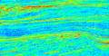 Instantaneous Amplitude for the offshore Australia seismic data. Red = Higher Amplitude, Blue = Lower Amplitude