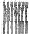 Figure 11.3-16  Part 1: Portion of the acoustic impedance section in Figure 11.3-12b around CMP 370 with constant phase rotations applied.